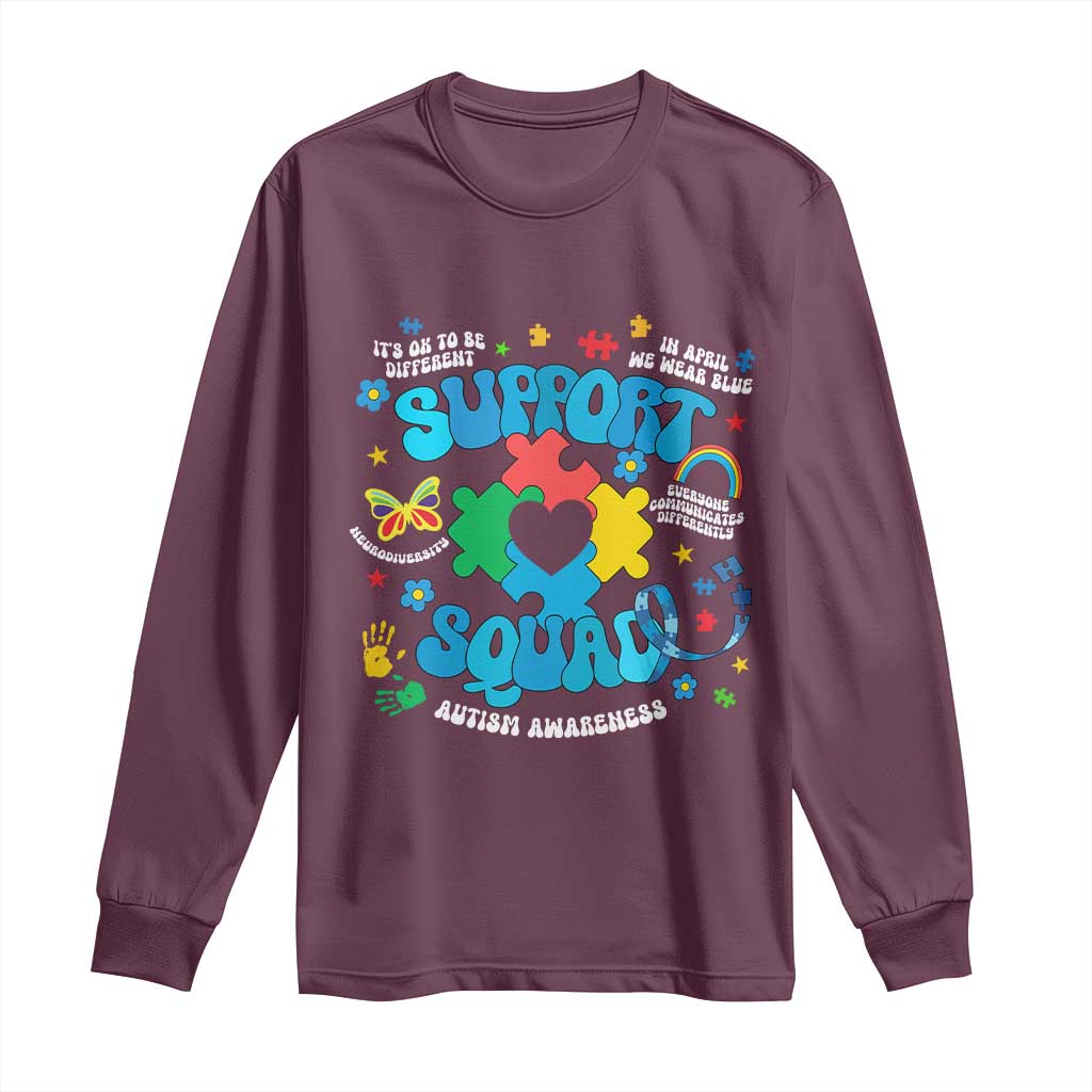 Autism Support Support Squad Long Sleeve Shirt In April We Wear Blue