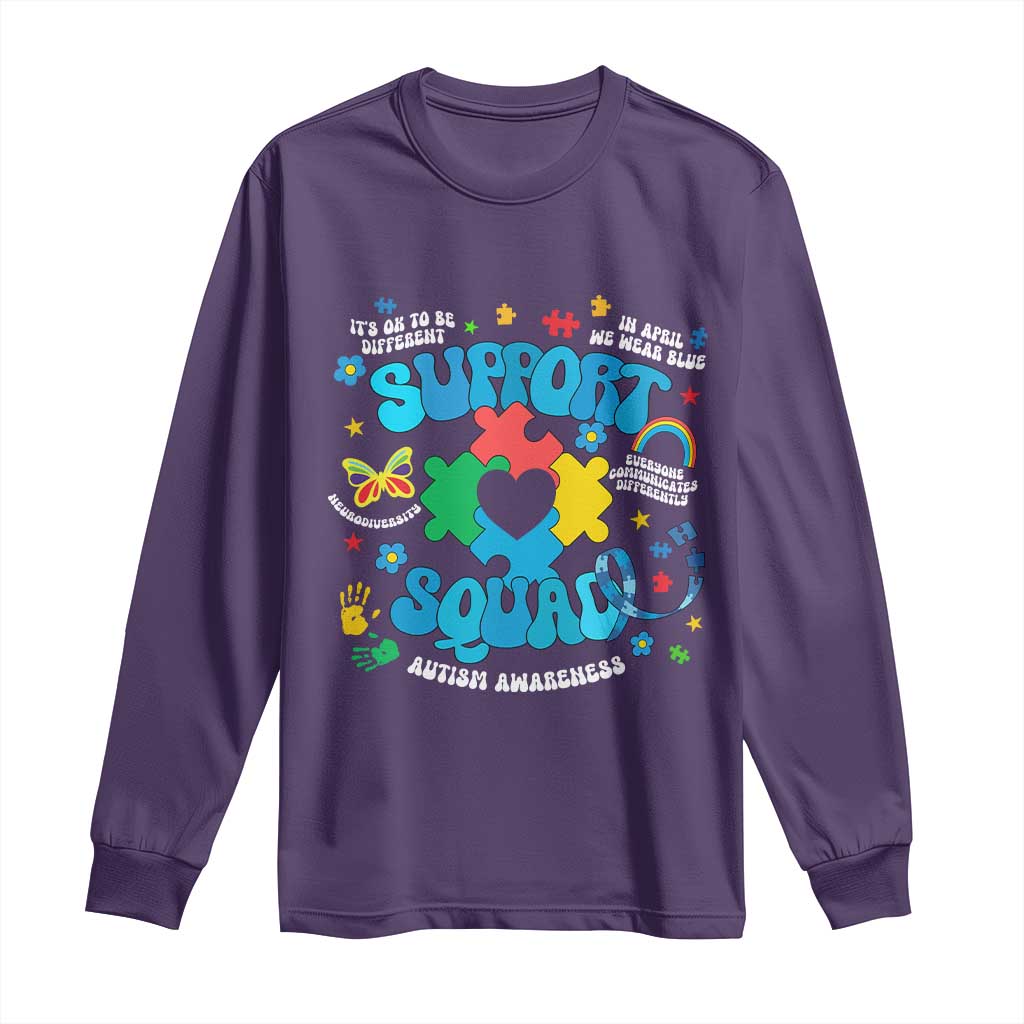 Autism Support Support Squad Long Sleeve Shirt In April We Wear Blue