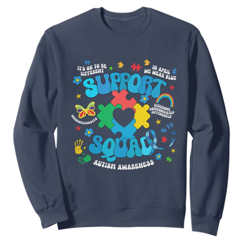 Autism Support Support Squad Sweatshirt In April We Wear Blue