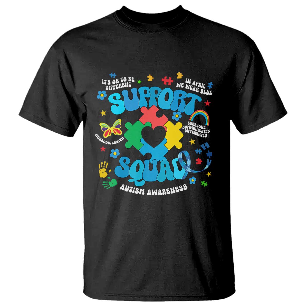 Autism Support Support Squad T Shirt In April We Wear Blue
