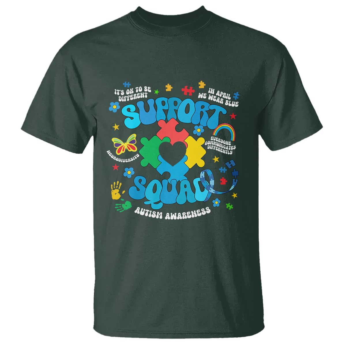 Autism Support Support Squad T Shirt In April We Wear Blue