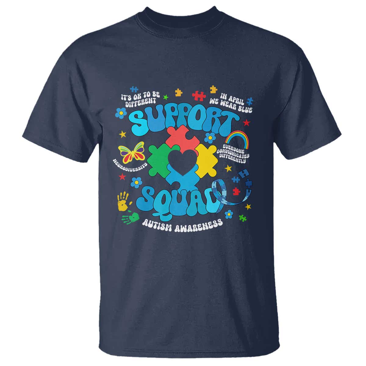 Autism Support Support Squad T Shirt In April We Wear Blue