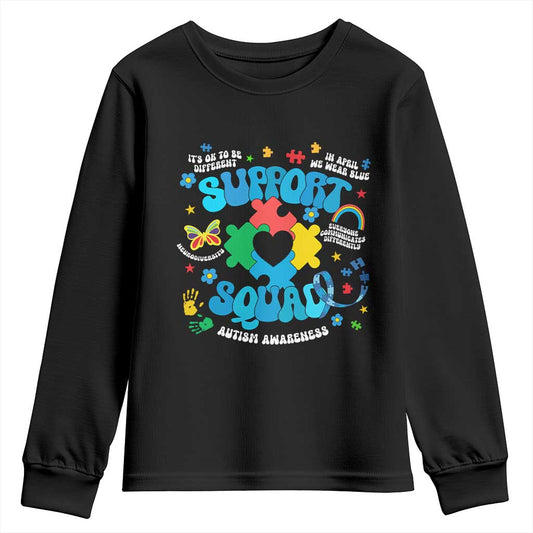 Autism Support Support Squad Youth Sweatshirt In April We Wear Blue