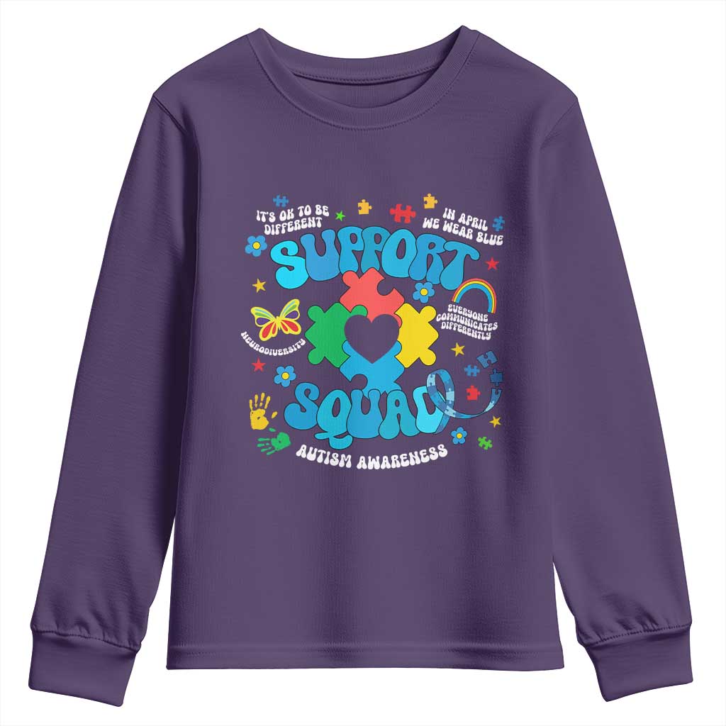 Autism Support Support Squad Youth Sweatshirt In April We Wear Blue