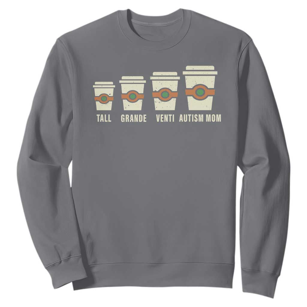 Funny Autism Mom Sweatshirt Coffee Support Autistic