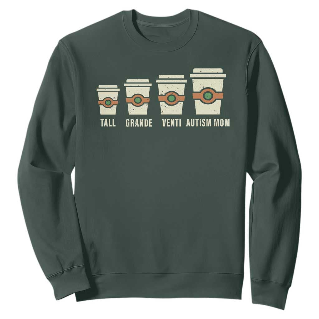 Funny Autism Mom Sweatshirt Coffee Support Autistic
