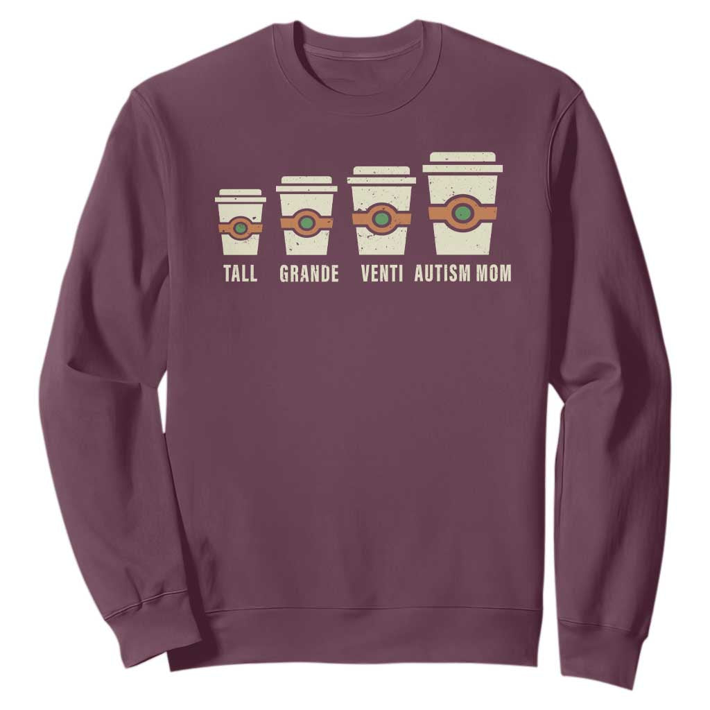 Funny Autism Mom Sweatshirt Coffee Support Autistic