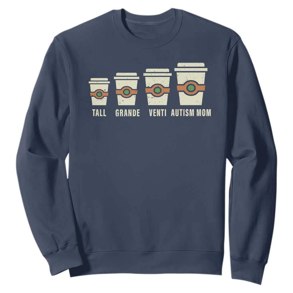 Funny Autism Mom Sweatshirt Coffee Support Autistic