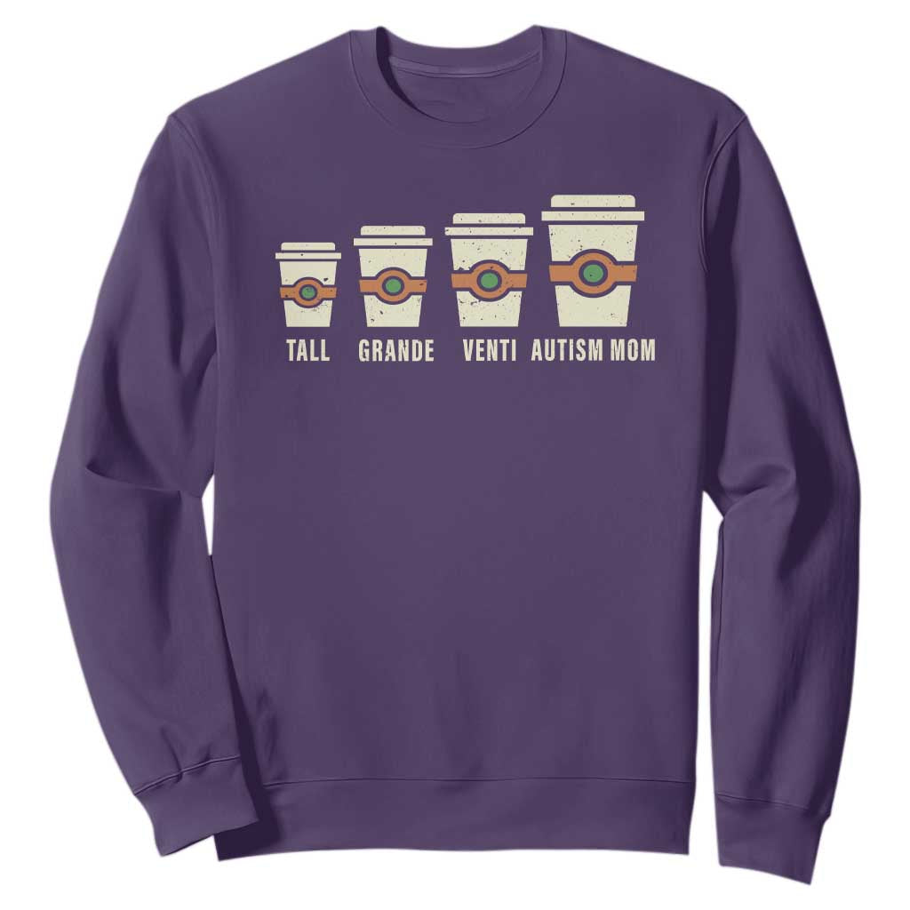 Funny Autism Mom Sweatshirt Coffee Support Autistic