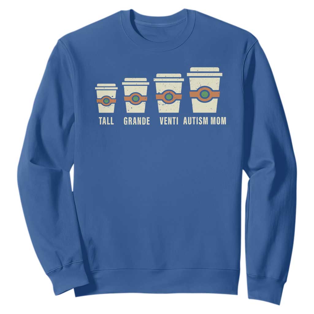 Funny Autism Mom Sweatshirt Coffee Support Autistic