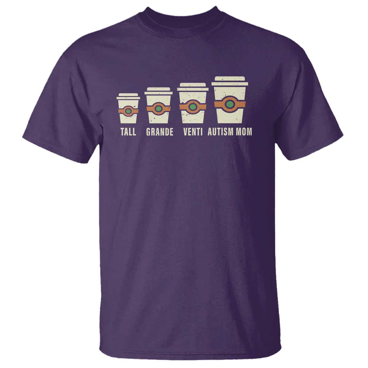 Funny Autism Mom T Shirt Coffee Support Autistic