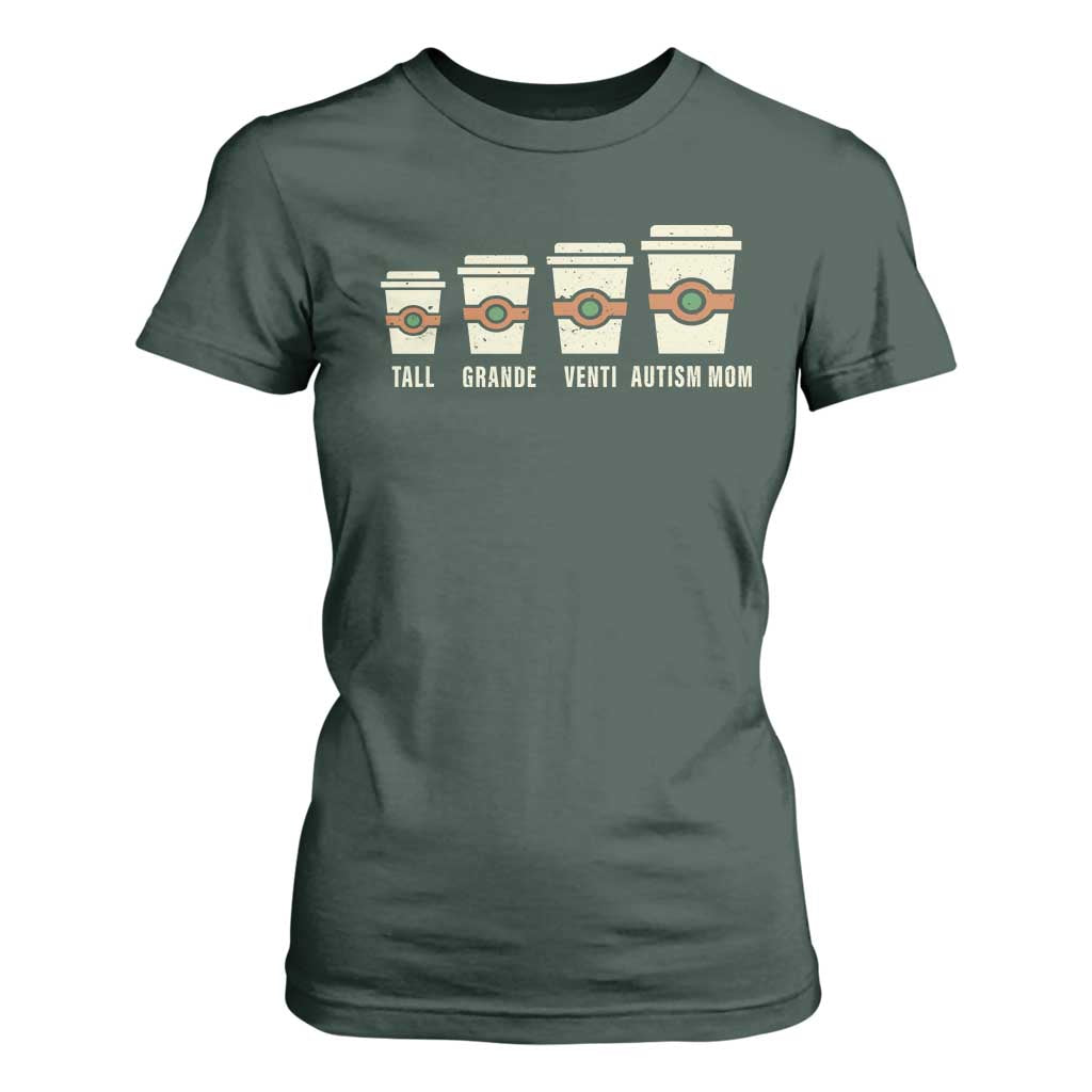 Funny Autism Mom T Shirt For Women Coffee Support Autistic