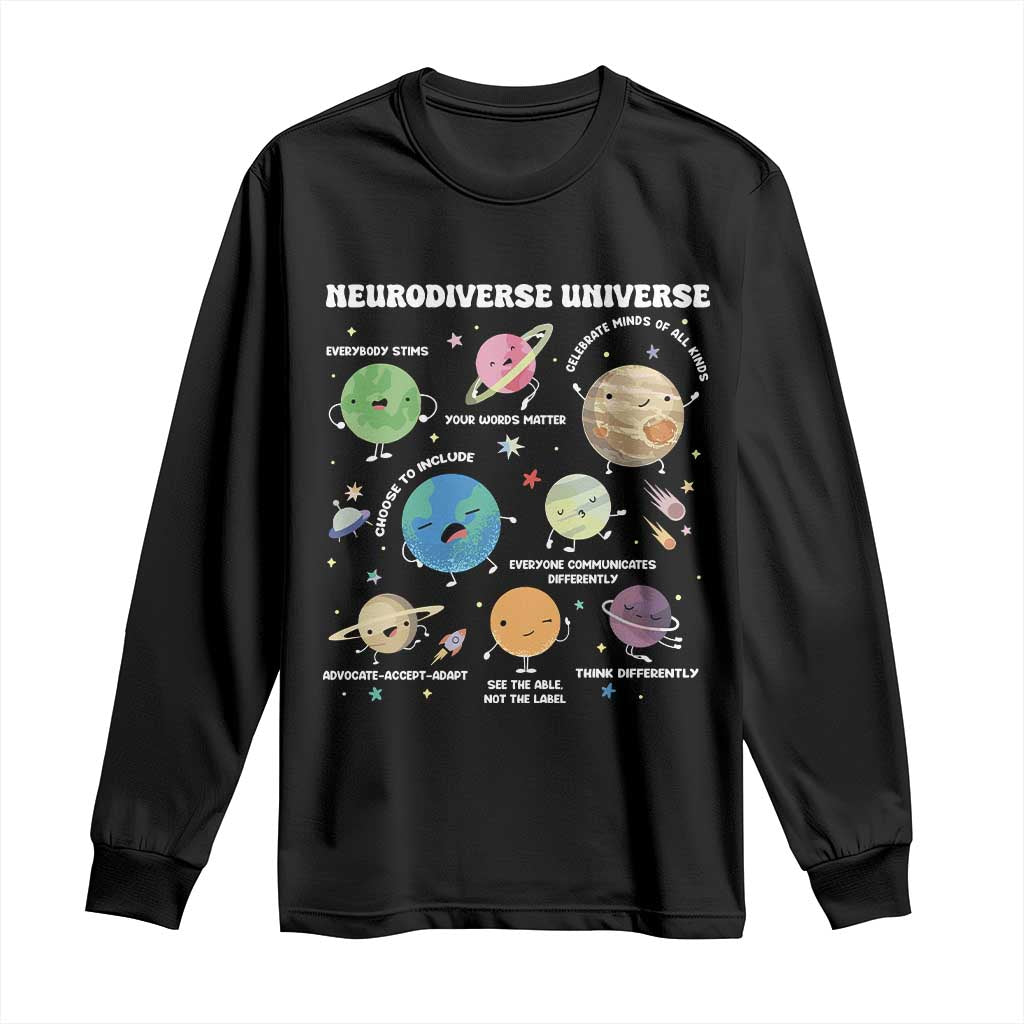 Neurodiverse Universe Long Sleeve Shirt Autism ASD ADHD Neurodiversity Sped Teacher