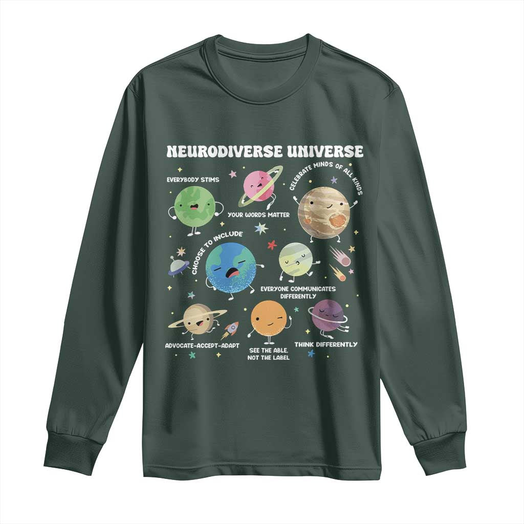 Neurodiverse Universe Long Sleeve Shirt Autism ASD ADHD Neurodiversity Sped Teacher