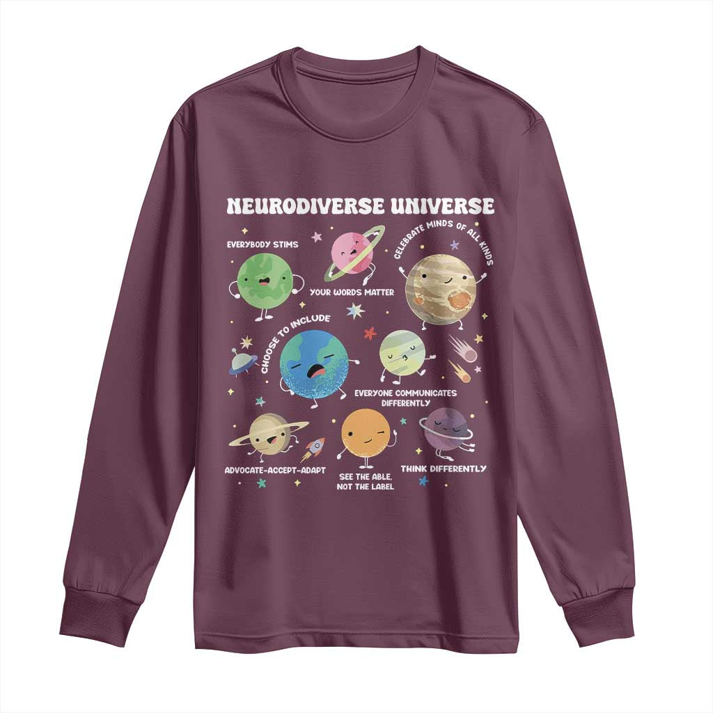 Neurodiverse Universe Long Sleeve Shirt Autism ASD ADHD Neurodiversity Sped Teacher