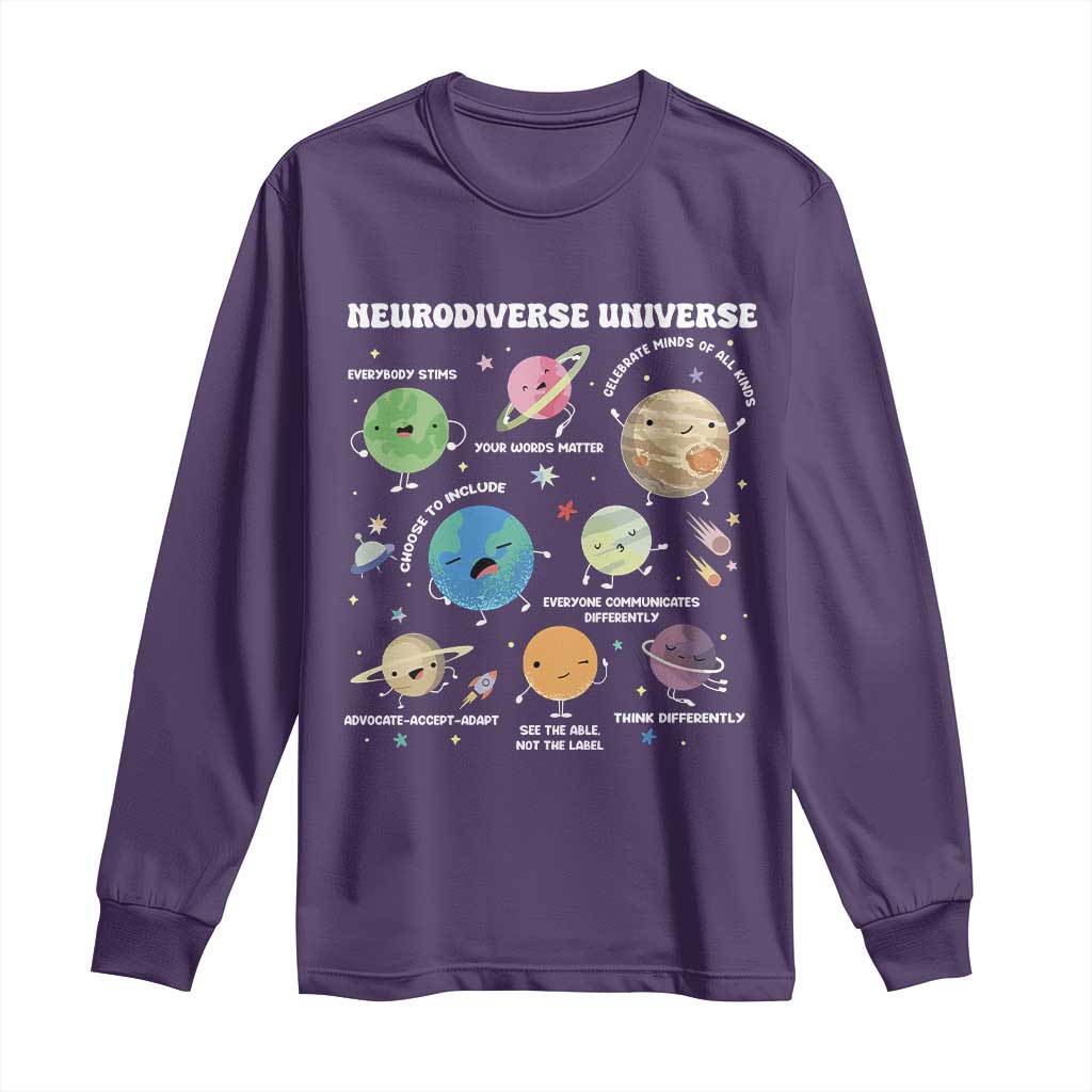 Neurodiverse Universe Long Sleeve Shirt Autism ASD ADHD Neurodiversity Sped Teacher
