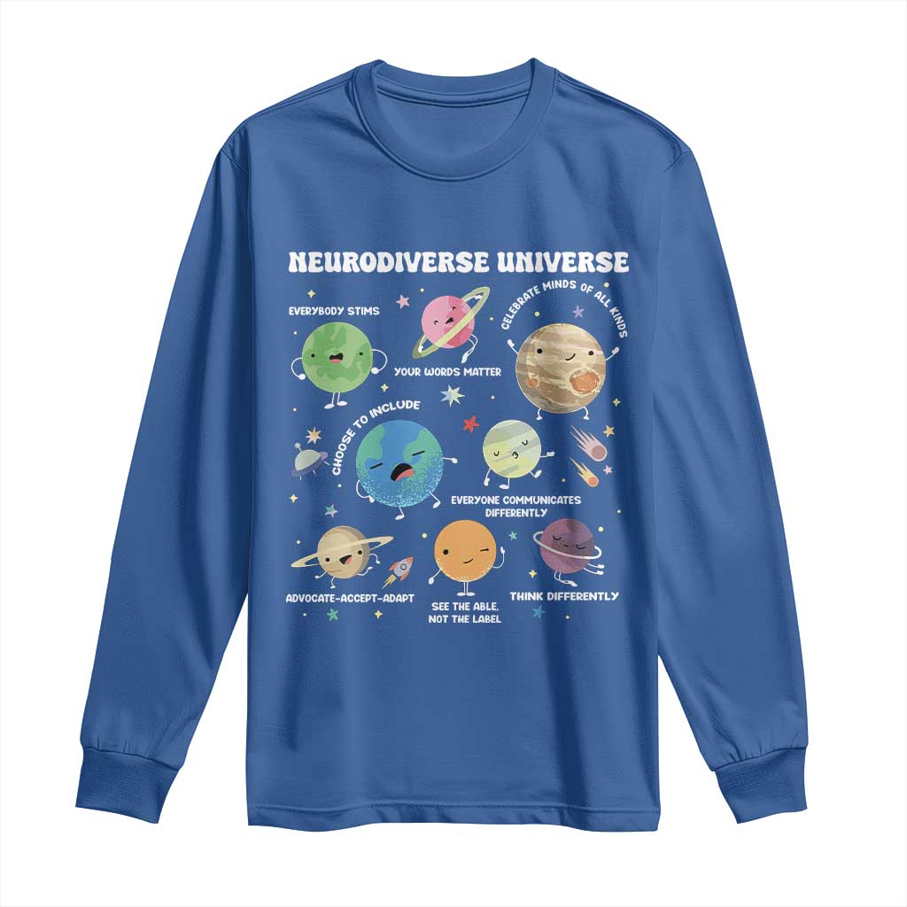 Neurodiverse Universe Long Sleeve Shirt Autism ASD ADHD Neurodiversity Sped Teacher