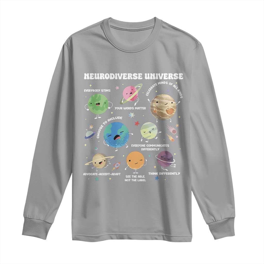 Neurodiverse Universe Long Sleeve Shirt Autism ASD ADHD Neurodiversity Sped Teacher