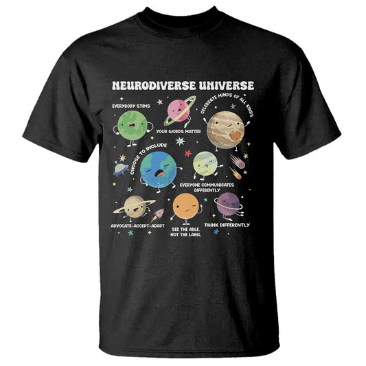 Neurodiverse Universe T Shirt Autism ASD ADHD Neurodiversity Sped Teacher
