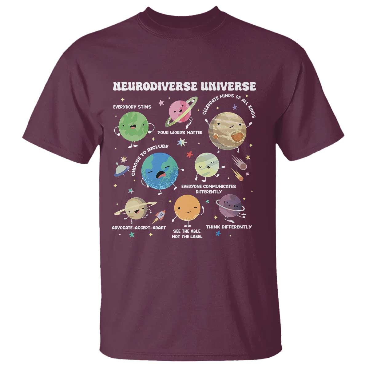 Neurodiverse Universe T Shirt Autism ASD ADHD Neurodiversity Sped Teacher