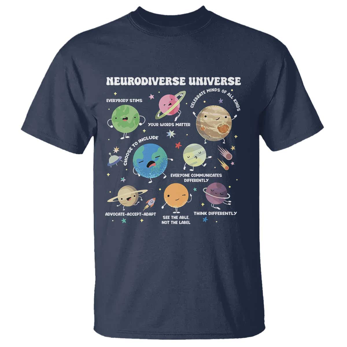 Neurodiverse Universe T Shirt Autism ASD ADHD Neurodiversity Sped Teacher