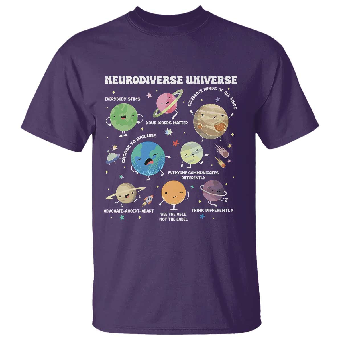 Neurodiverse Universe T Shirt Autism ASD ADHD Neurodiversity Sped Teacher
