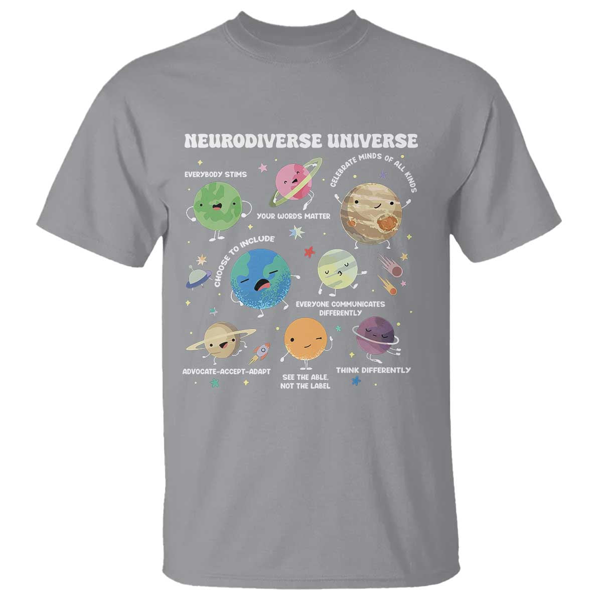 Neurodiverse Universe T Shirt Autism ASD ADHD Neurodiversity Sped Teacher