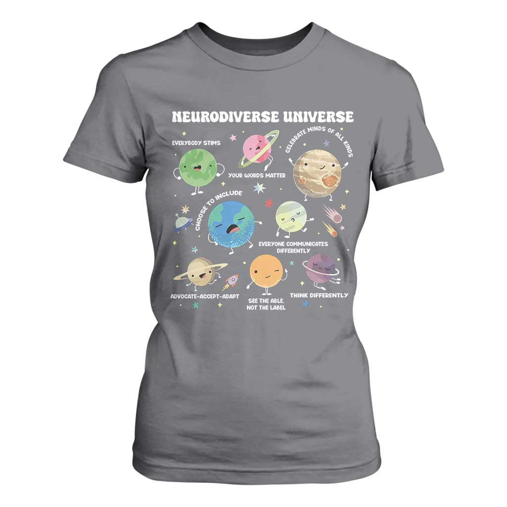 Neurodiverse Universe T Shirt For Women Autism ASD ADHD Neurodiversity Sped Teacher