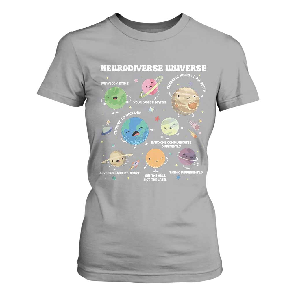 Neurodiverse Universe T Shirt For Women Autism ASD ADHD Neurodiversity Sped Teacher