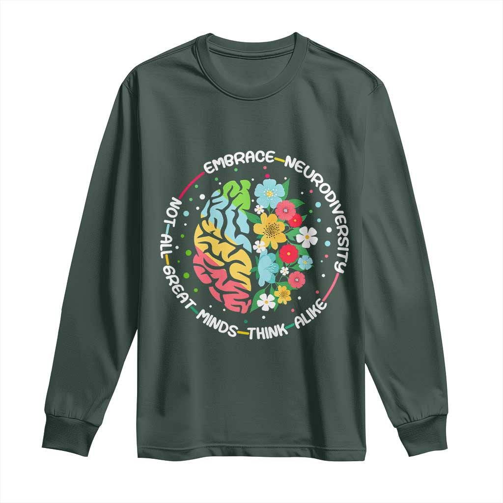 Embrace Neurodiversity Long Sleeve Shirt Neurodiverse Brain Autism ADHD Autistic
