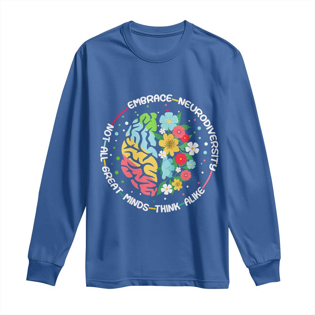 Embrace Neurodiversity Long Sleeve Shirt Neurodiverse Brain Autism ADHD Autistic