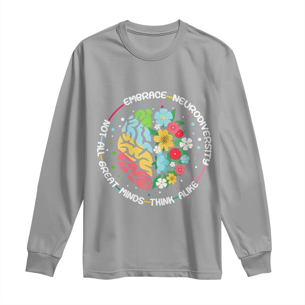 Embrace Neurodiversity Long Sleeve Shirt Neurodiverse Brain Autism ADHD Autistic