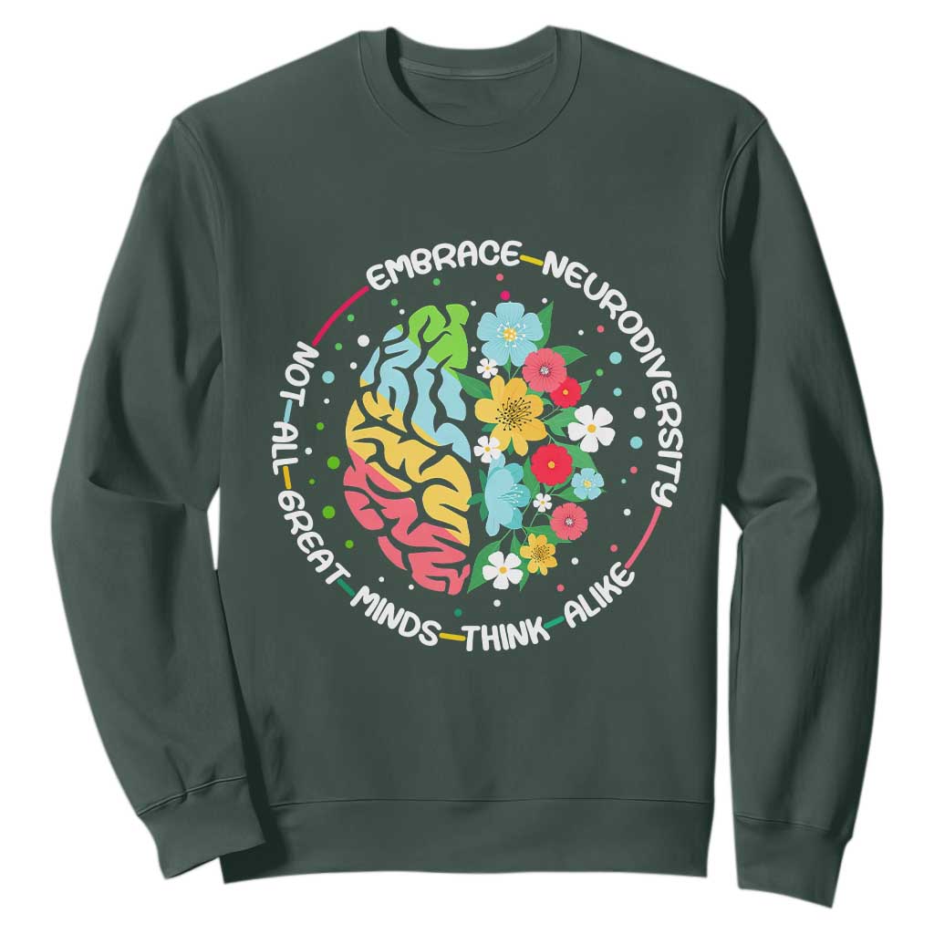 Embrace Neurodiversity Sweatshirt Neurodiverse Brain Autism ADHD Autistic