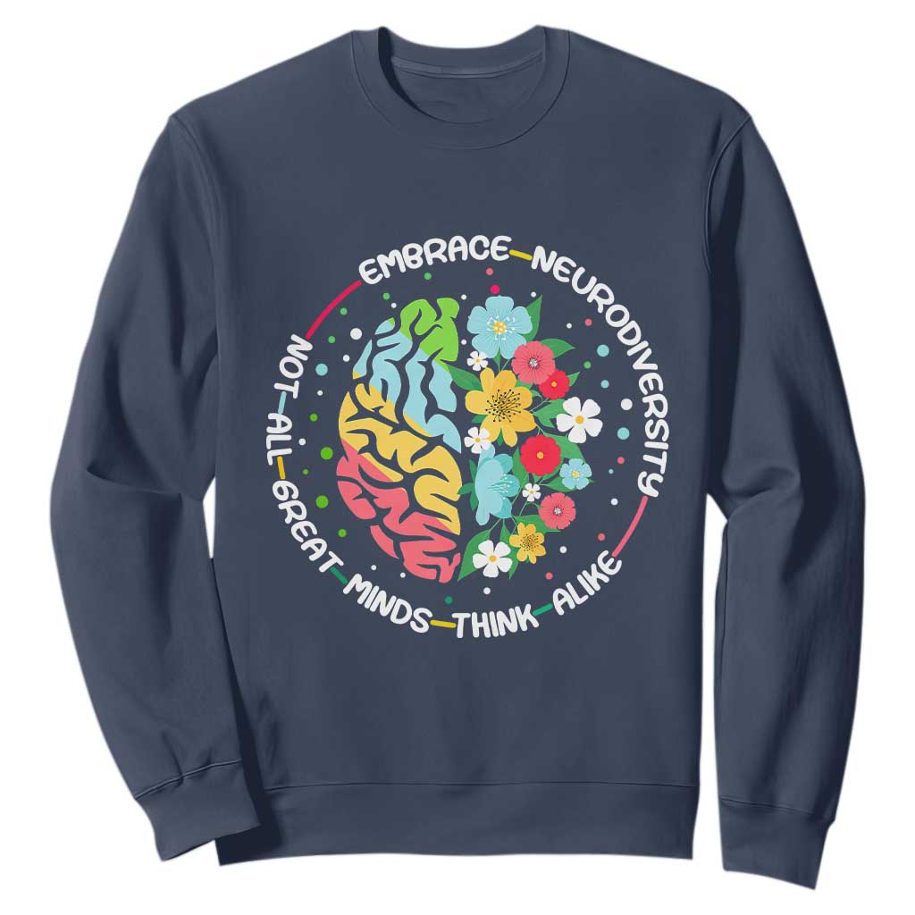 Embrace Neurodiversity Sweatshirt Neurodiverse Brain Autism ADHD Autistic