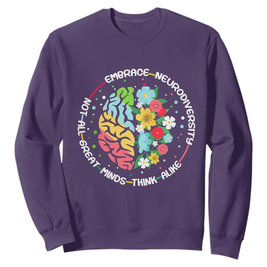 Embrace Neurodiversity Sweatshirt Neurodiverse Brain Autism ADHD Autistic