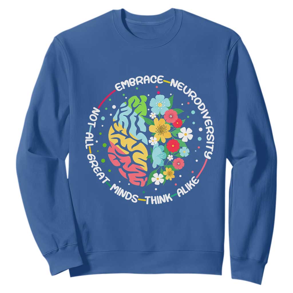 Embrace Neurodiversity Sweatshirt Neurodiverse Brain Autism ADHD Autistic