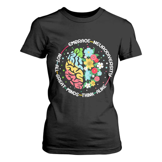 Embrace Neurodiversity T Shirt For Women Neurodiverse Brain Autism ADHD Autistic