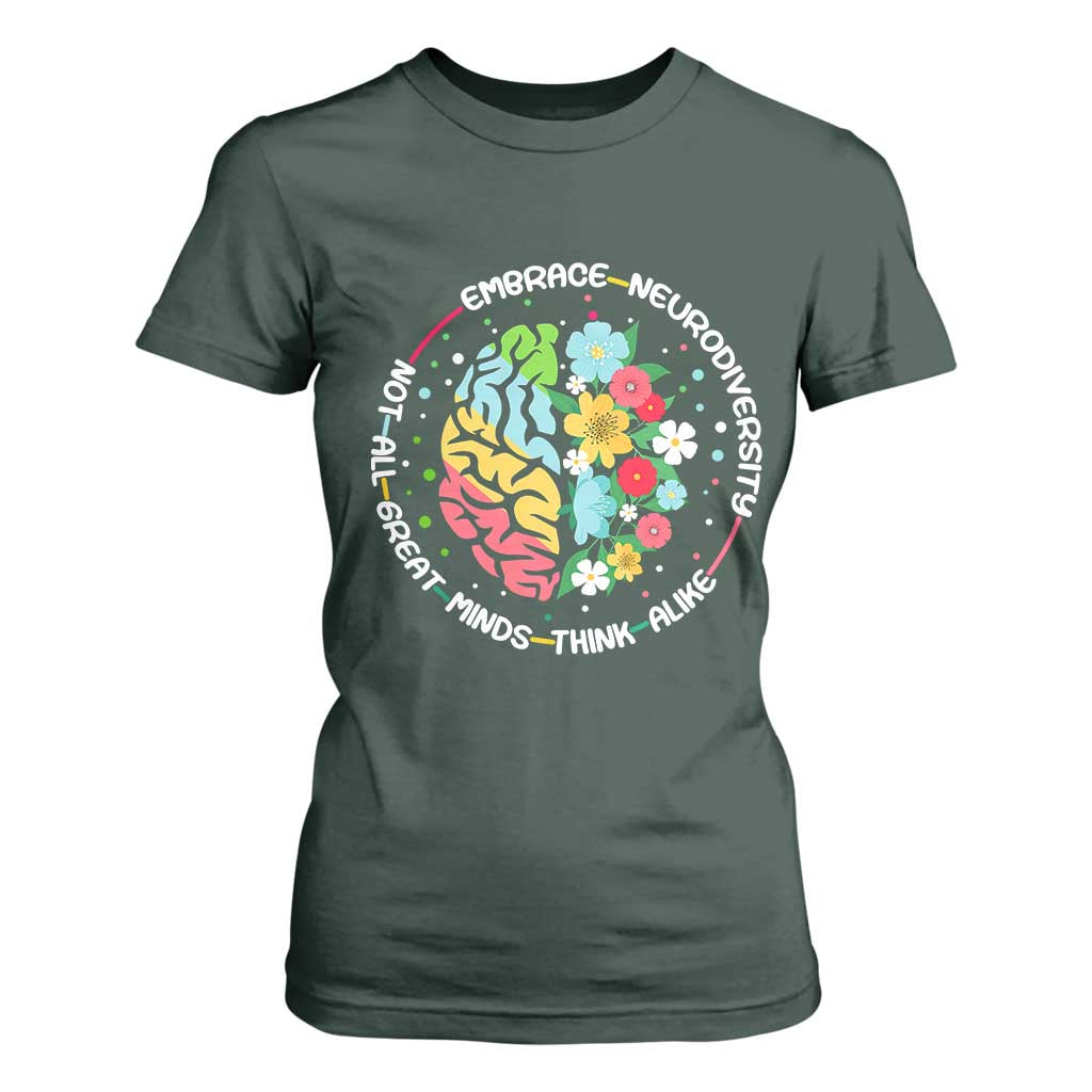 Embrace Neurodiversity T Shirt For Women Neurodiverse Brain Autism ADHD Autistic