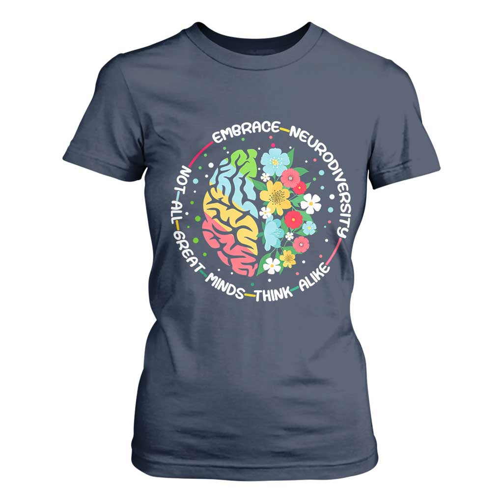 Embrace Neurodiversity T Shirt For Women Neurodiverse Brain Autism ADHD Autistic