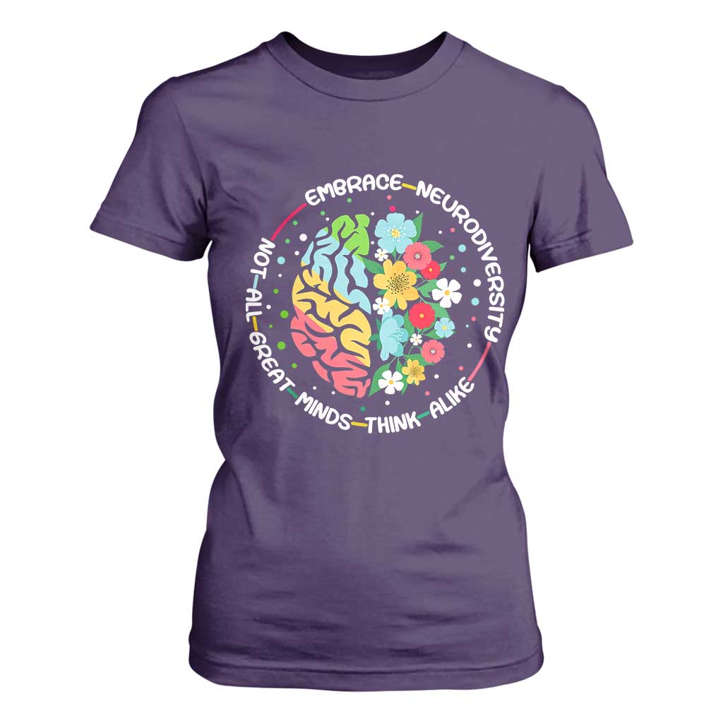 Embrace Neurodiversity T Shirt For Women Neurodiverse Brain Autism ADHD Autistic