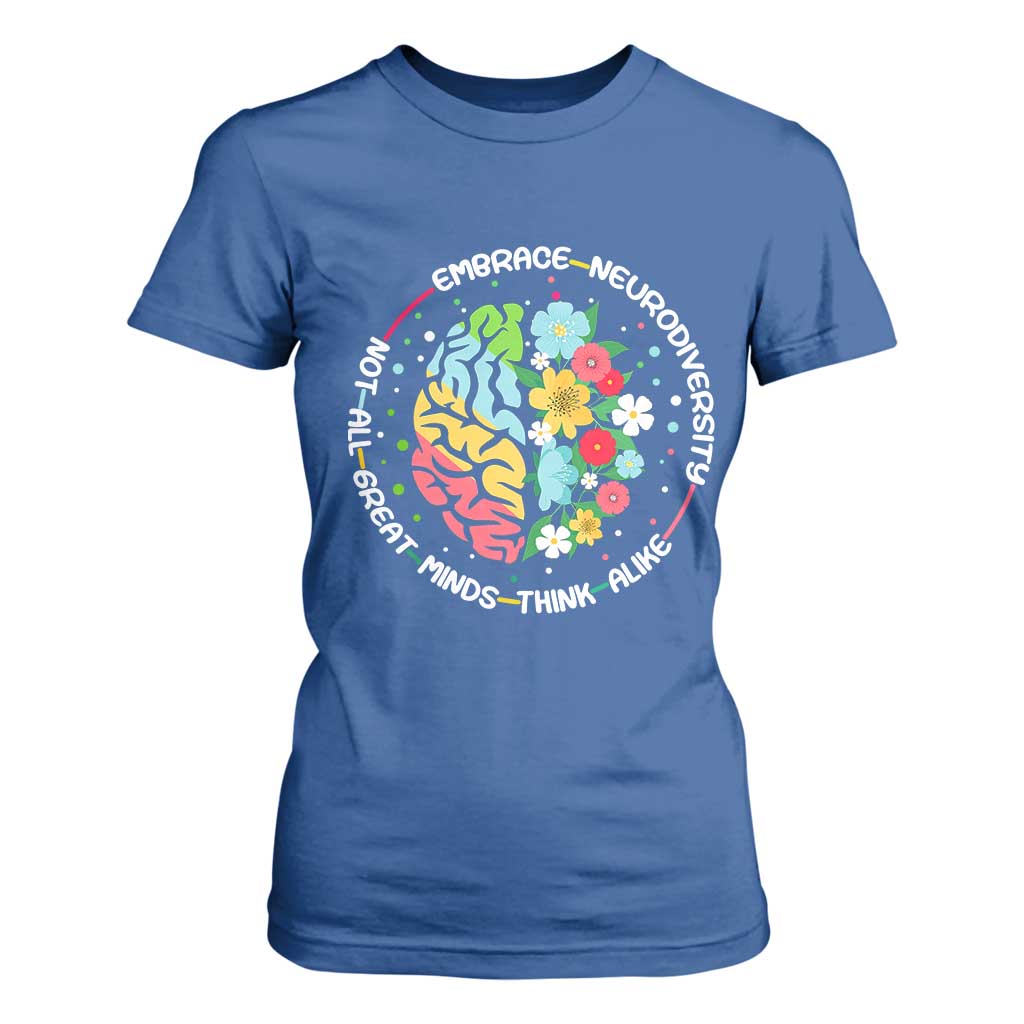 Embrace Neurodiversity T Shirt For Women Neurodiverse Brain Autism ADHD Autistic