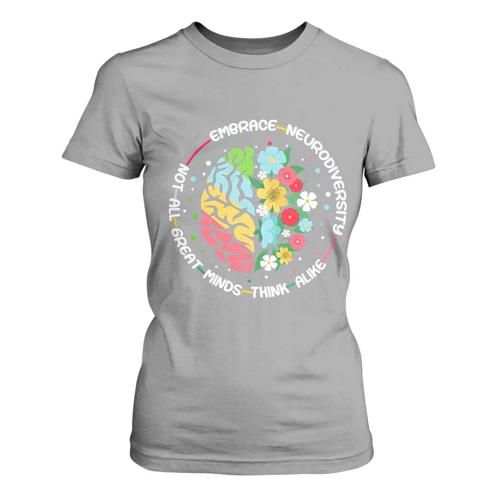Embrace Neurodiversity T Shirt For Women Neurodiverse Brain Autism ADHD Autistic