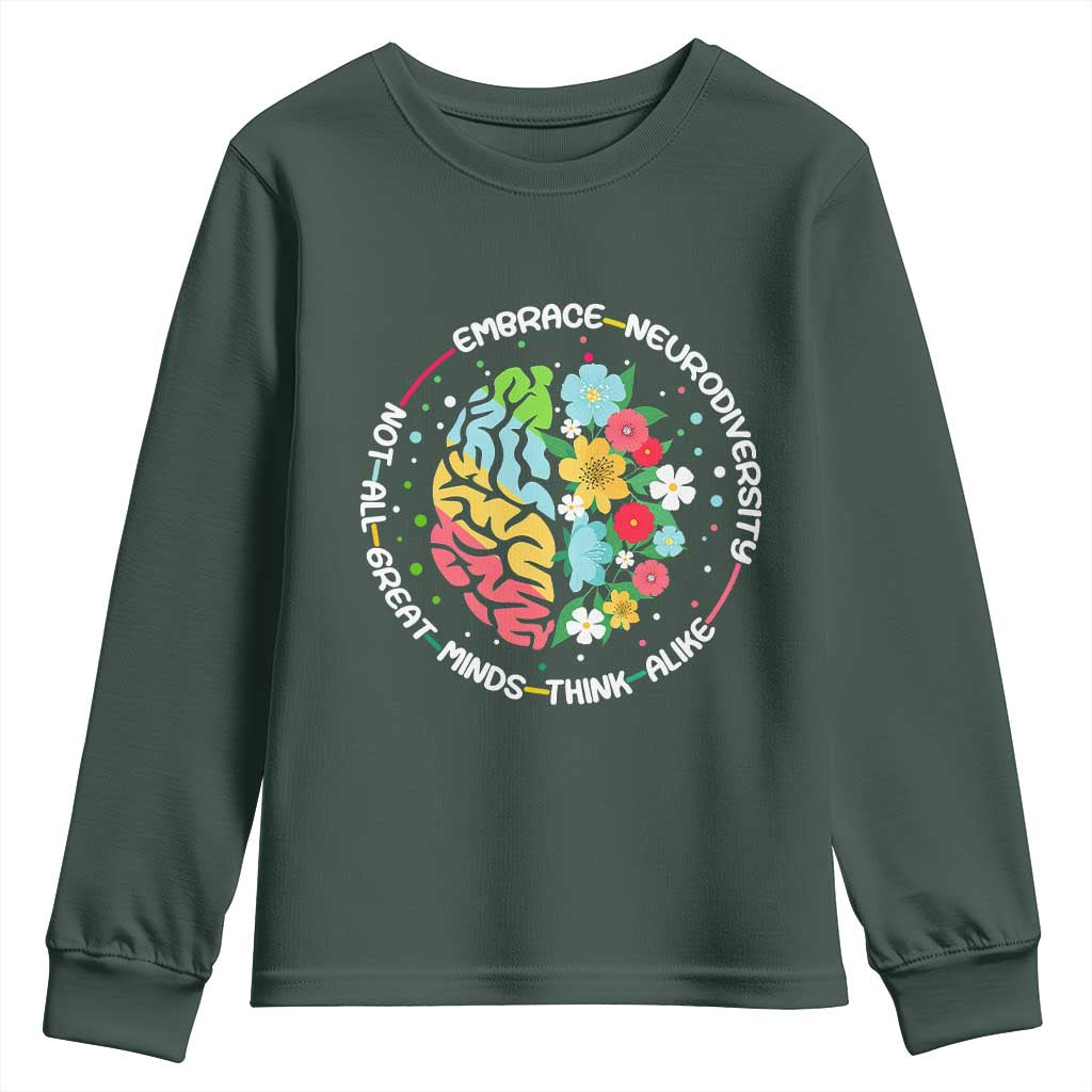 Embrace Neurodiversity Youth Sweatshirt Neurodiverse Brain Autism ADHD Autistic