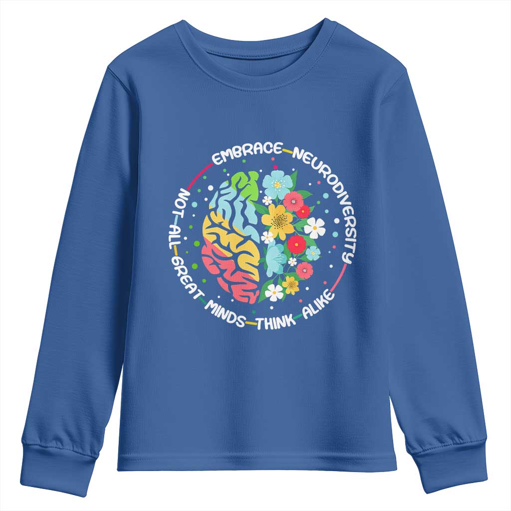 Embrace Neurodiversity Youth Sweatshirt Neurodiverse Brain Autism ADHD Autistic