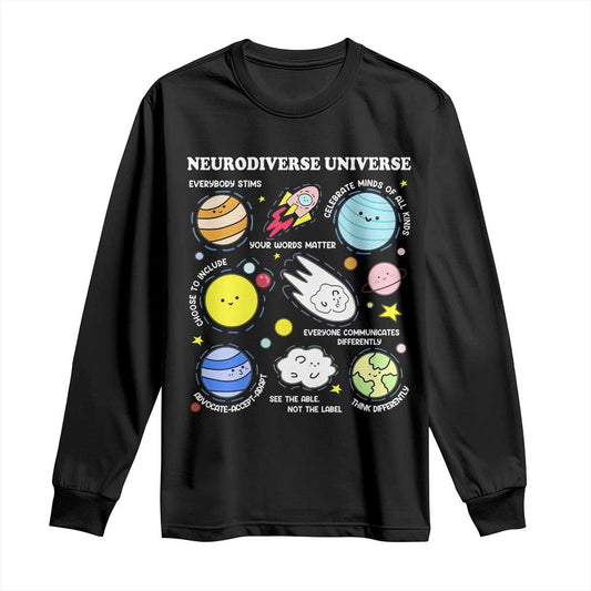 Neurodiverse Universe Long Sleeve Shirt Autism ADHD ASD Neurodiversity
