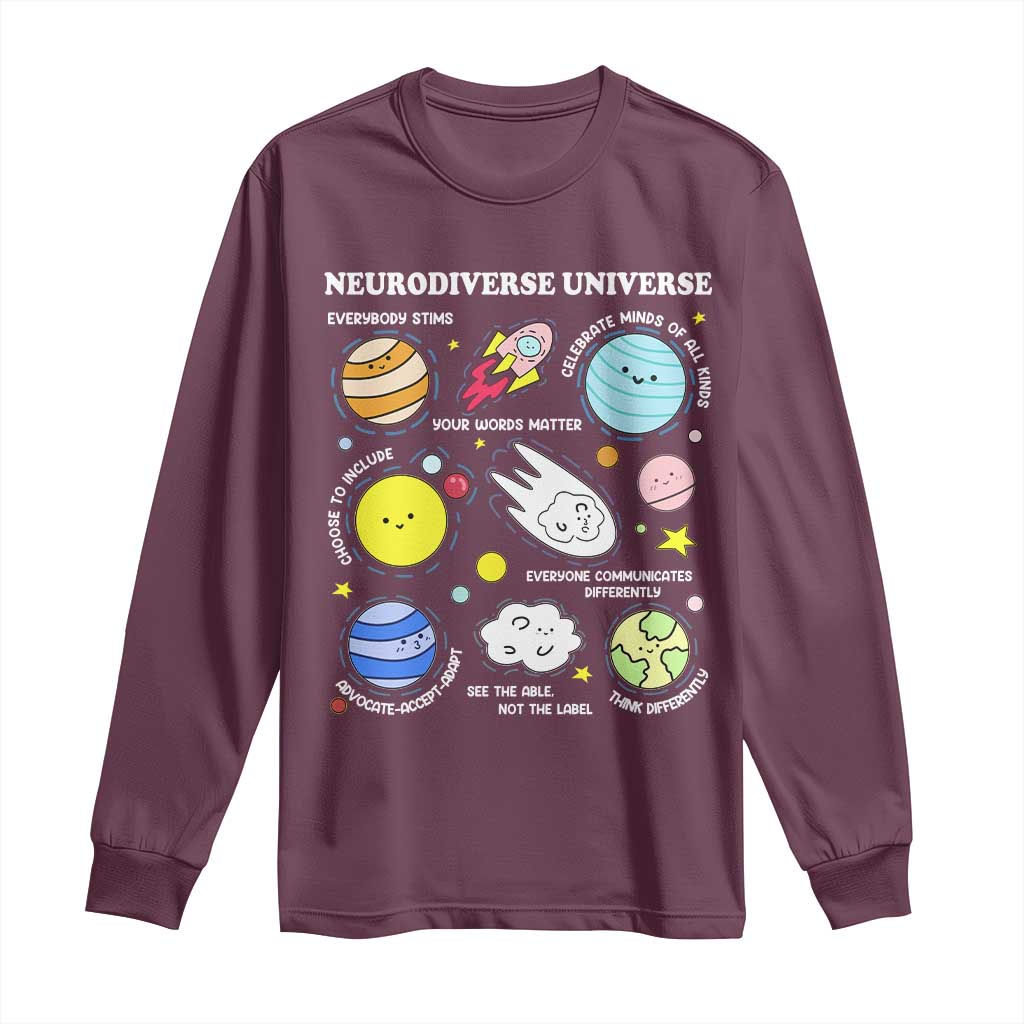 Neurodiverse Universe Long Sleeve Shirt Autism ADHD ASD Neurodiversity