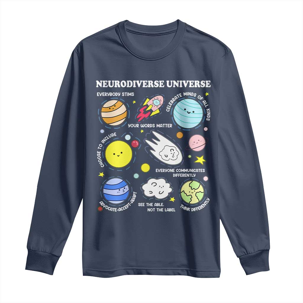 Neurodiverse Universe Long Sleeve Shirt Autism ADHD ASD Neurodiversity