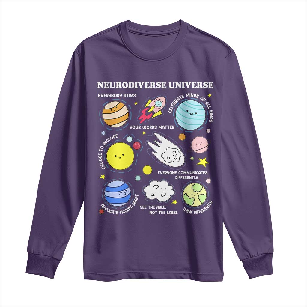 Neurodiverse Universe Long Sleeve Shirt Autism ADHD ASD Neurodiversity