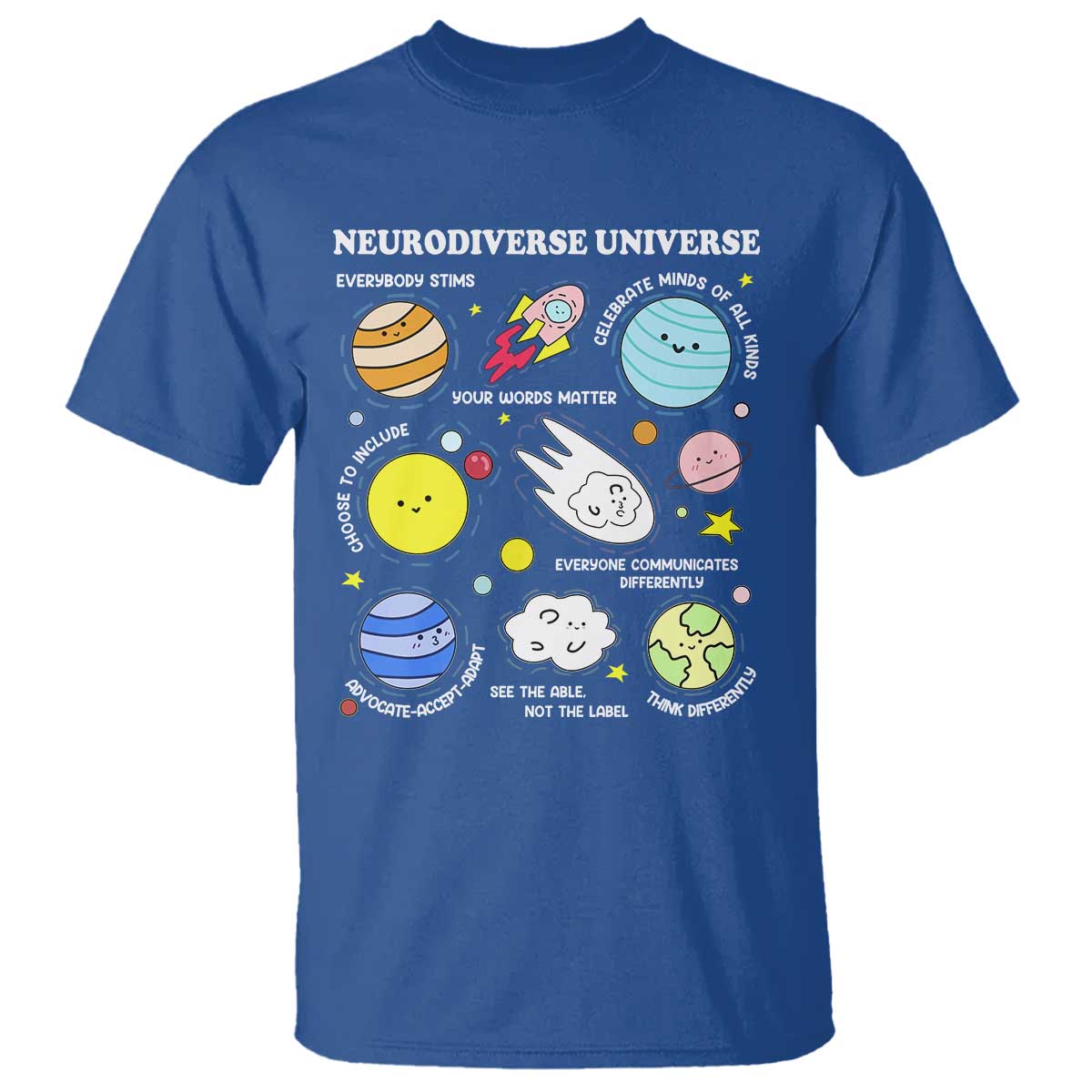 Neurodiverse Universe T Shirt Autism ADHD ASD Neurodiversity