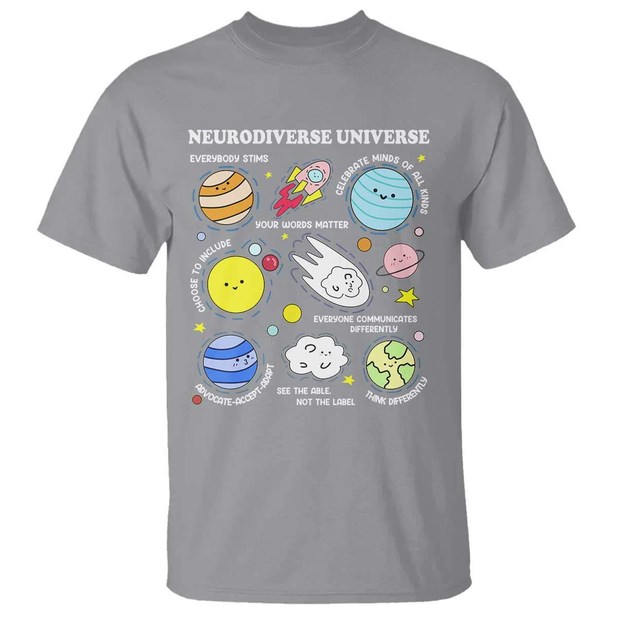 Neurodiverse Universe T Shirt Autism ADHD ASD Neurodiversity